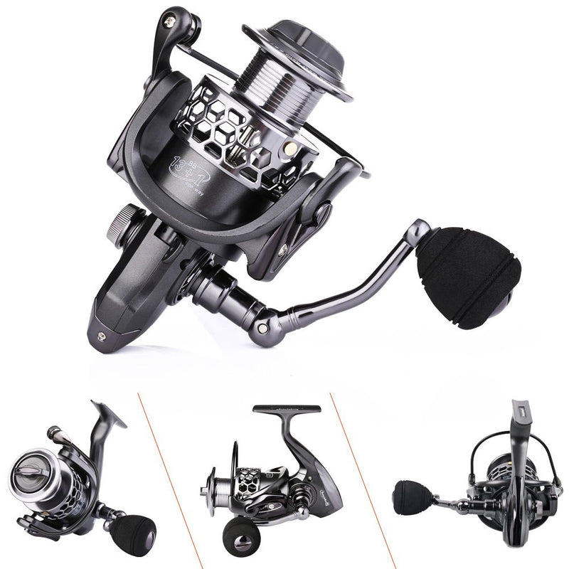 [AUSTRALIA] - Sougayilang Fishing Reel 13+1BB Light Weight Ultra Smooth Aluminum Spinning Fishing Reel with Free Spare Graphite Spool XY1000 