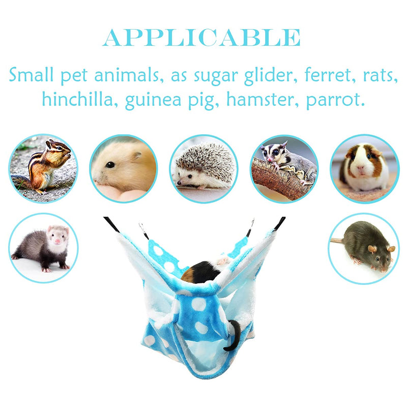 LEFTSTARER Triple-Layer Sugar Glider Hammock, Small Pet Cage Hammock, Sugar Glider Cage Accessories Hamster Bedding Small Animals Bed for Chinchilla Parrot Ferrets Rat Playing Sleeping Grey - BeesActive Australia