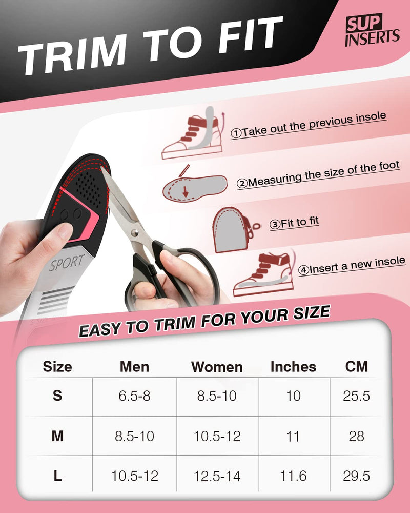 Orthotic Insoles,Plantar Fasciitis Insoles for Walking with Memory Foam,Gel Insoles Mens Work Boots Cushioned Insoles,Flat Feet Insoles for Plantar Fasciitis,Knee Pain,Orthopedic Insoles,L L:Men10-11.5/Women10.5-12 - BeesActive Australia