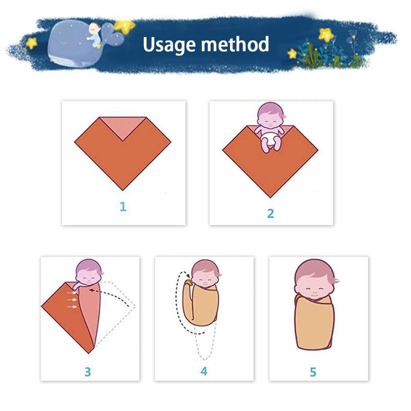 YTBUBOR 2 Pack Baby Muslin Washcloths 120cm × 120cm Cotton Muslin Cartoon Blanket Water Absorbent Face Towel Baby Shower Wipes for Newborn - BeesActive Australia