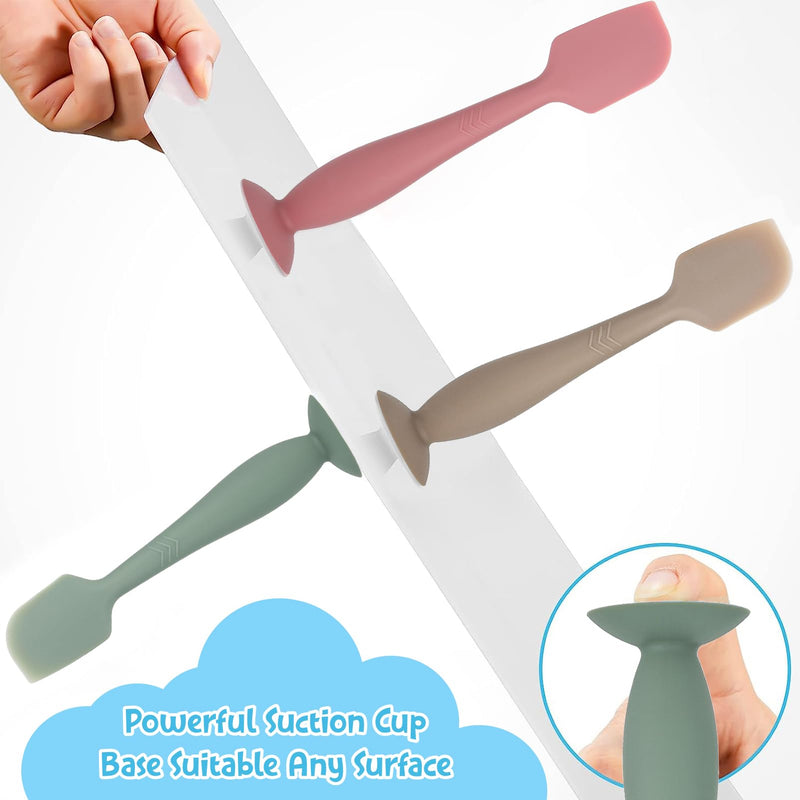 Baby Diaper Cream Spatula, Seeway 3 pack Baby Butt Paste Spatula, Diaper Cream Applicator, Silicone Butt Spatula for Newborn Babies (dark pink, green, brown) red+brown+green - BeesActive Australia