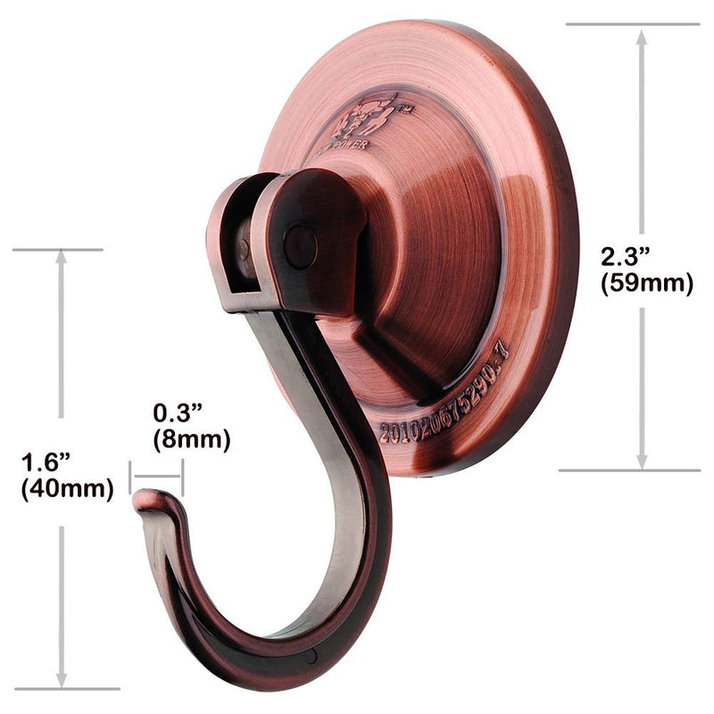 NL Home Suction Cup Hooks, 4-Pack Vacuum Wreath Hangers for Flat Smooth Wall Surface, Copper - BeesActive Australia