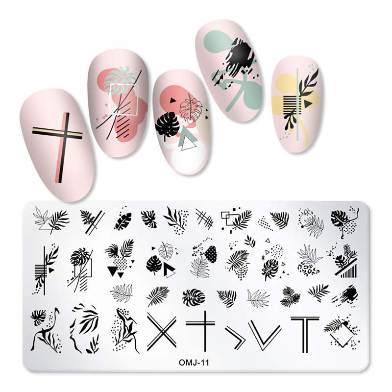 SILPECWEE 6Pcs Nail Art Stamping Plate Set Lace Geometry Nail Template Image Plate Manicure Accessories Nail Salon Tools No2 - BeesActive Australia