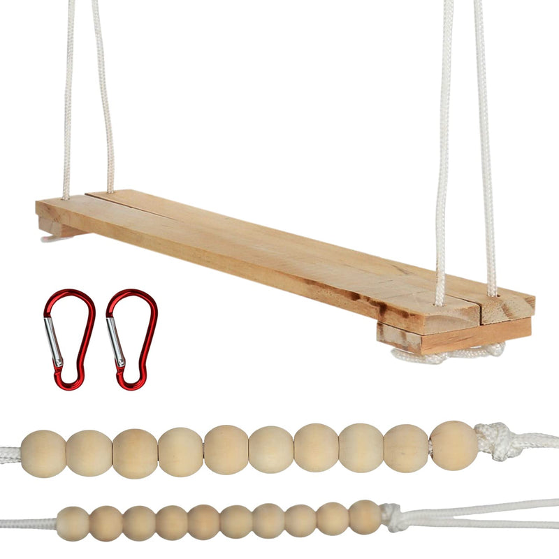 CW&WC Chicken Swing Toys for Chickens Coop with Adjustable Roost - Large Ladder Bar Accessories and Gifts Owners – Includes Ropes & Metal Hook (15.5In x 2.75In), A212 - BeesActive Australia