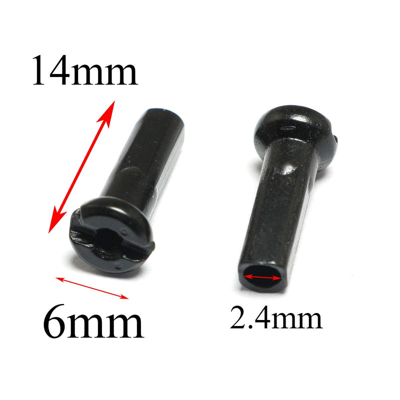 Pro Bamboo Kitchen 36pcs Mountain Bike Spoke Cap Black Carbon Steel Bicycle Spoke Cap 14G Nipple for 2mm Diameter Spokes - BeesActive Australia