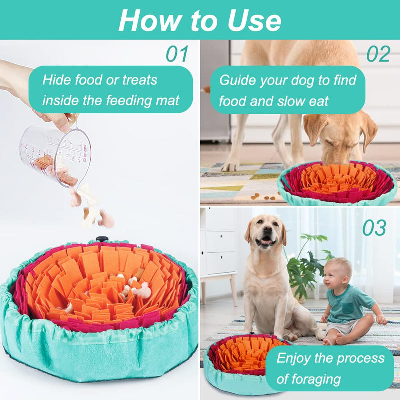 Vivifying Snuffle Mat for Dogs, Interactive Sniff Mat for Dogs Slow Feeding and Treats Mind Game, Dog Digging Toys Encourages Natural Foraging Skills and Mental Stimulation Orange+Red - BeesActive Australia