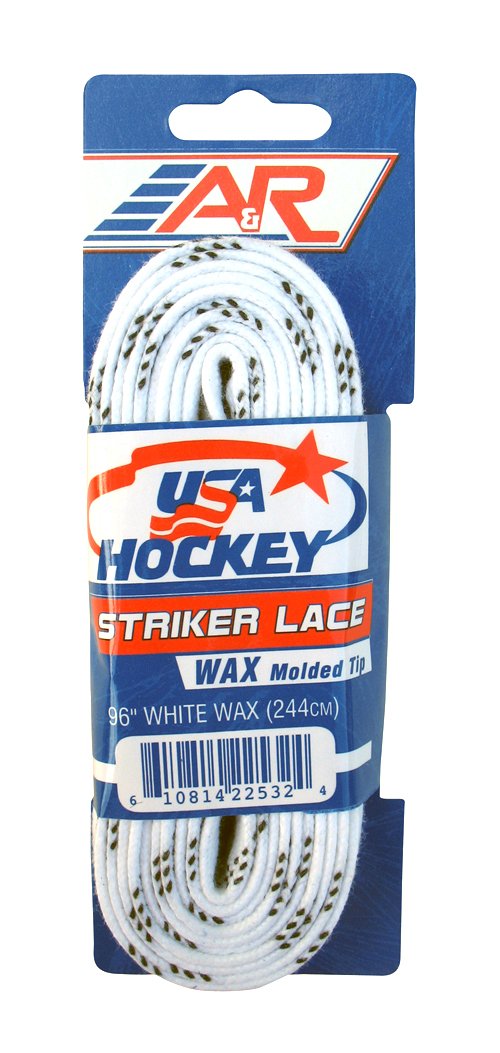 [AUSTRALIA] - A&R Stryker Waxed Hockey Skate Laces White 120-inch 