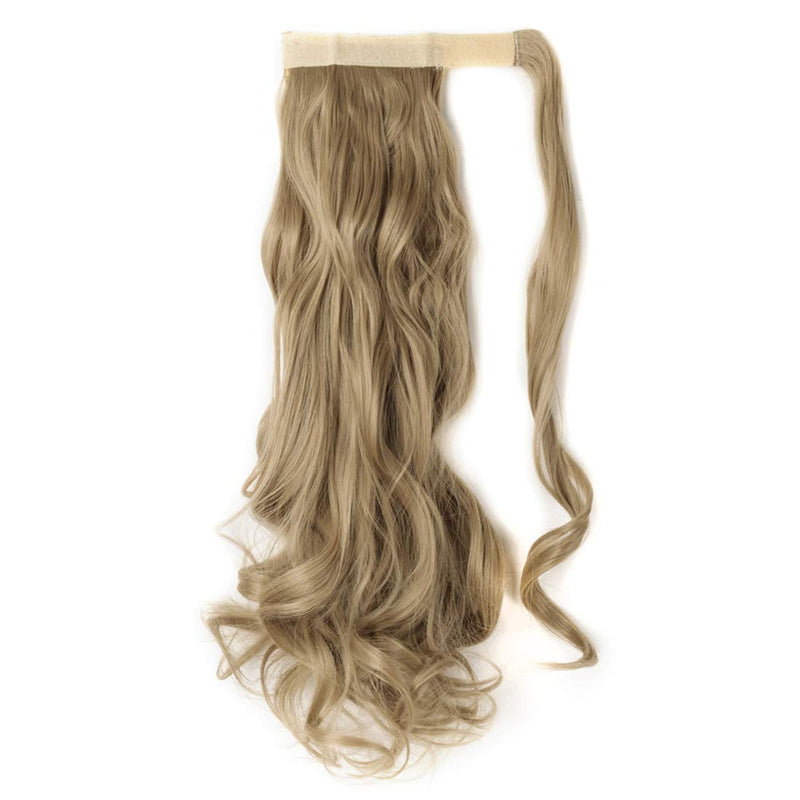 S-noilite 17" Long Curly Wrap around Ponytail Extensions Clip in Ponytail Hair Extensions Hairpiece for Women for Daily Use Ash Blonde 17" Curly - BeesActive Australia