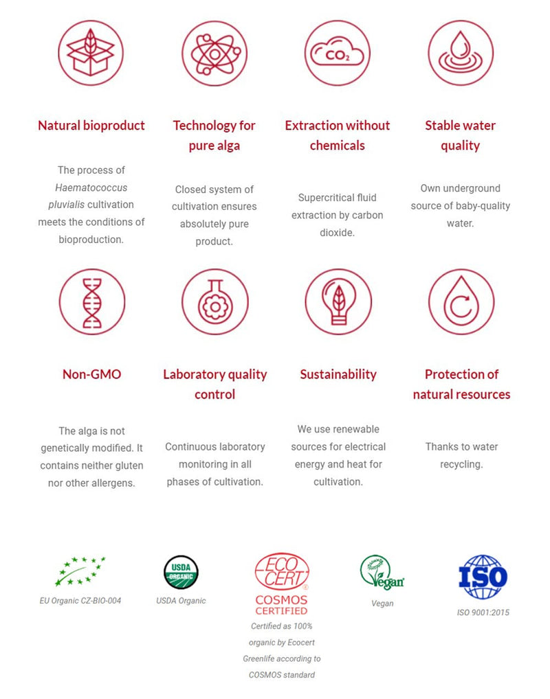 Organic Astaxanthin Oil 8mg - Pure & Natural Astaxanthin - 60 Capsules - Carrageenan Free - Super Antioxidant - Premium Algamo� Oil - Haematococcus Pluvialis - UK Made - Zero Additives - EU Source 60 Count (Pack of 1) - BeesActive Australia