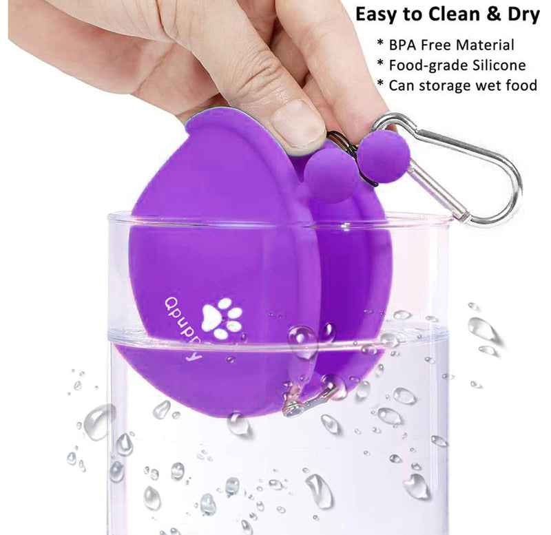 QPZ Ordinary Dog Treat Training Pouch Fashion Portable Small Dog Training Treat Pouch Treat Pouches for pet Training Coin Purse Silicone Coin Pouch Key Case blue purple 2PCS - BeesActive Australia