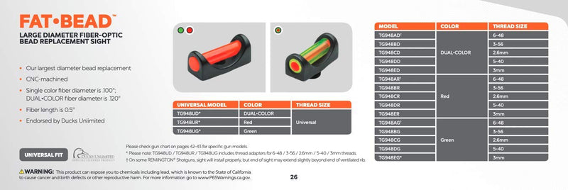 TRUGLO Fat Bead Dual-Color Fiber Optic Sight 3MM - BeesActive Australia