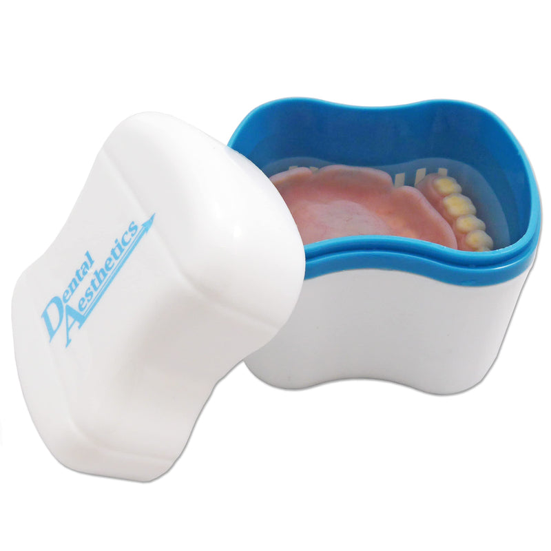 Denture Bath - Storage Container for Soaking Dentures, Retainers & Other Dental Appliances (Blue) Blue - BeesActive Australia