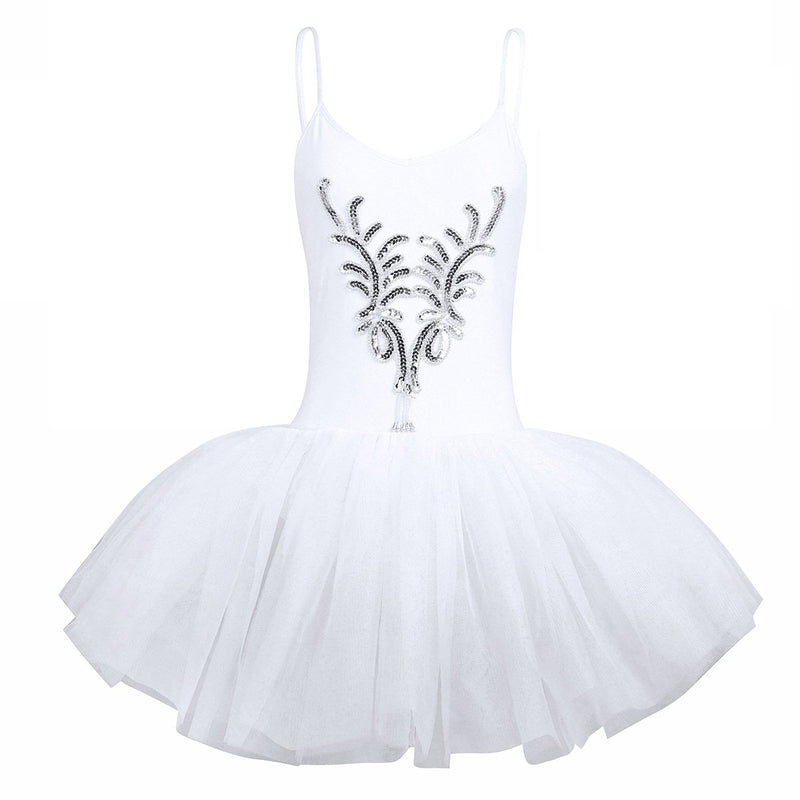 [AUSTRALIA] - iiniim Women Adult Swan Lake Costumes Ballet Dress Leotard Tutu Dance Dress with Arm Band Medium White 