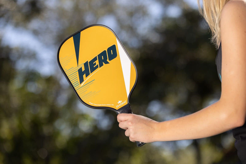 Diadem Hero Lightweight Composite Pickleball Paddle, Honeycomb Core, Fiblerglass Face Orange - BeesActive Australia