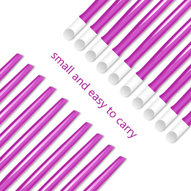 Laza 100 Pcs Plastic Handle Cuticle Pusher Rubber Tipped Nail Cleaner Manicure Tools for Men and Women - Purple - BeesActive Australia