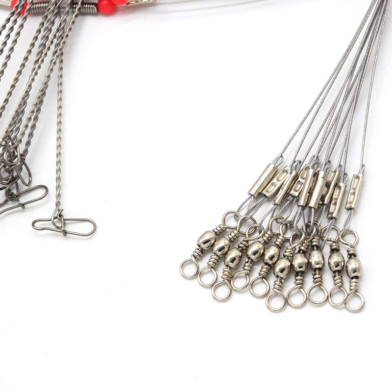 SENYUBBY Wire Trace Leader Rig Stainless Steel 1-5 Arms Fishing Rigs with Snap,High-Strength Fishing Leaders Saltwater-Perch Rigs for Fishing 1 Arm Rigs(Arm Length:2.7in) - BeesActive Australia