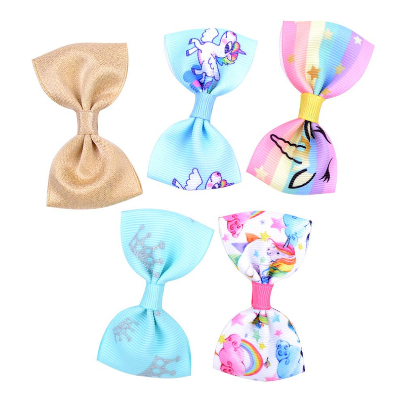 40pcs 2.75" Baby Girls Hair Bows Clips Mini Hair Barrettes Unicorn Hair Accessories for Infants Toddlers Kids - BeesActive Australia