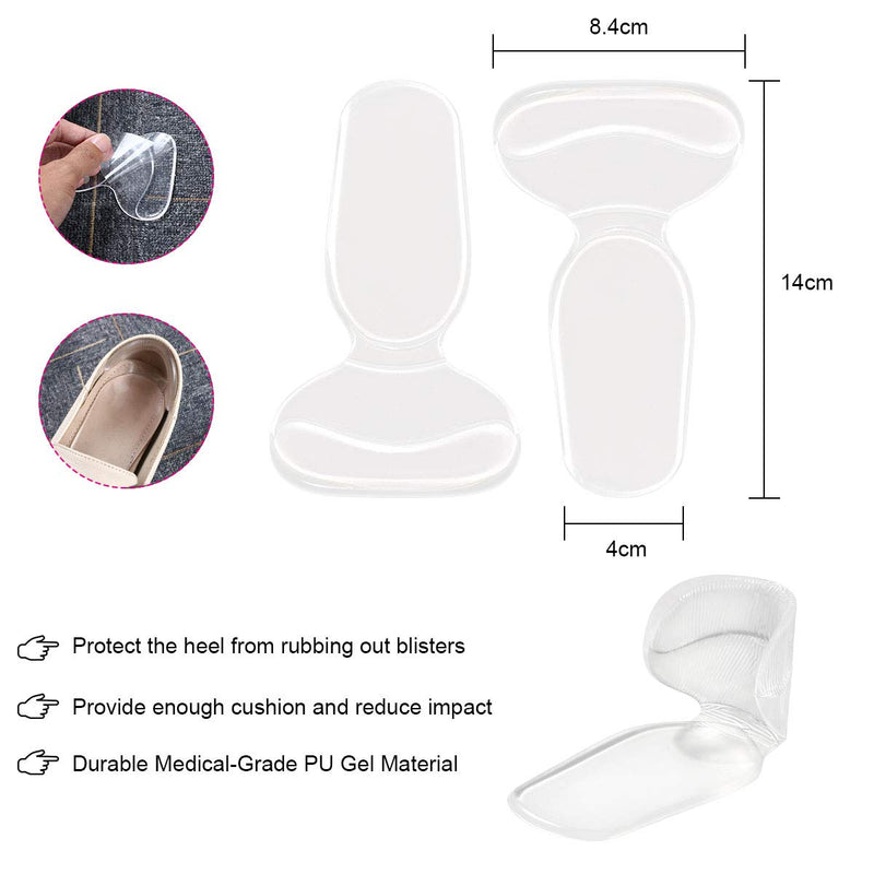 URAQT Heel Grips, 16 pcs Metatarsal Pads Foot Cushions, Shoe Inserts Liners Pads, Invisible Foot Care Kit for Foot Pain Relief B - BeesActive Australia