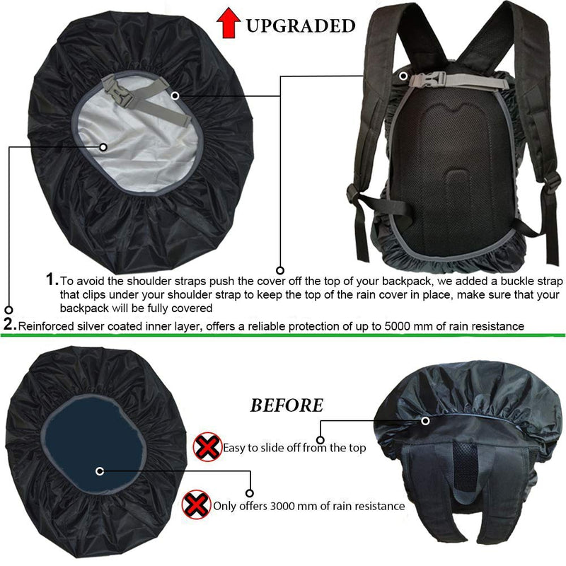 Evotopf Waterproof Backpack Rain Cover with Adjustable Anti Slip Buckle Strap & Sliver Coating Reinforced Inner Layer for Camping, Hiking, Traveling, Hunting, Biking and More, 15-80L Azure 15 - 25L - BeesActive Australia