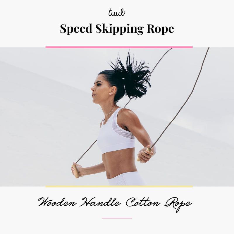 Tuuli Accessories – Jump Rope with Wooden Handles and Cotton Rope, Skipping Rope for All Ages, Exercise Tool for Fitness, 230 centimeters - BeesActive Australia