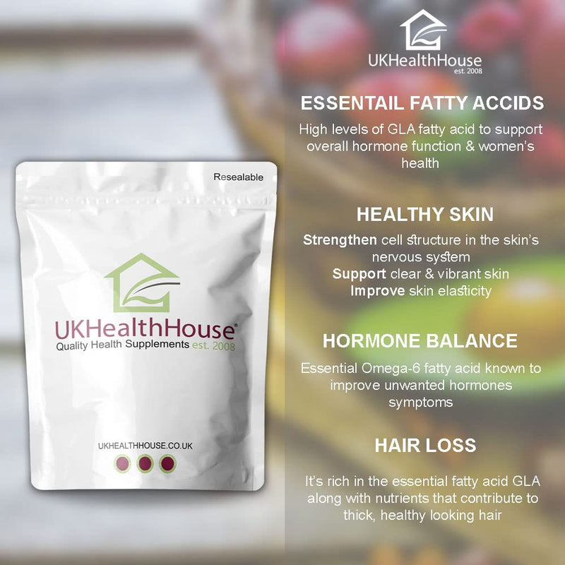 UKHealthHouse Evening Primrose Oil �?EPO Capsules, 1000mg x 360 Softgels � High Strength Omega 6 GLA Content �?Great for Skin, Immune System, Hormonal Pain, Hot Flushes & Women�s Health 360 Count (Pack of 1) - BeesActive Australia