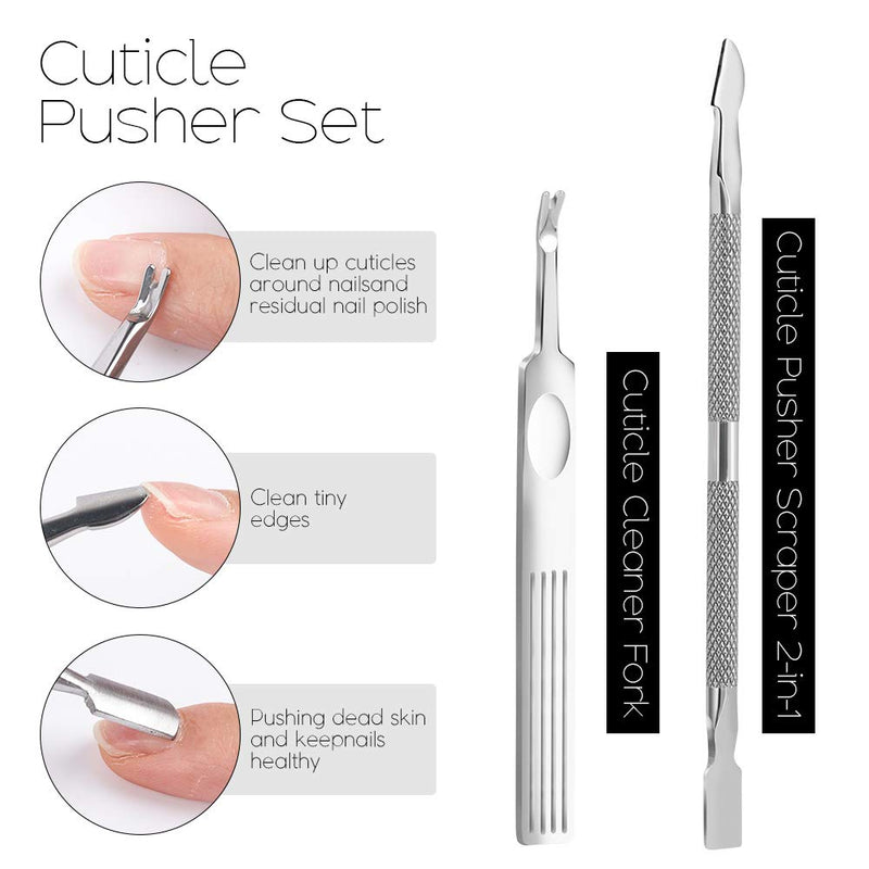 Nail Cuticle Tools, Cuticle Trimmer Nipper With Cuticle Pusher, Cuticle Cutter Nail Scraper And Cuticle Fork, 5Pcs Teenitor 100% Stainless Steel Nail Manicure Nail Polish Removal Tools - BeesActive Australia