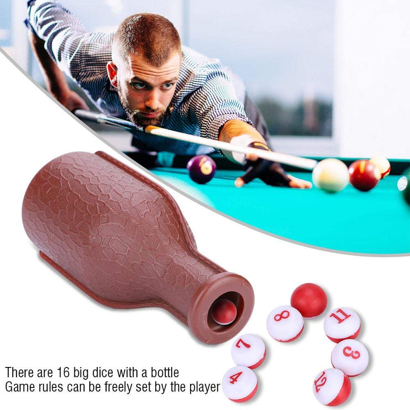 Huairdum Dice Bottle, Billiard Shaker Bottle with 16 Numbered Tally Balls Pool Dice Billiards Accessory Billiard Number Dice Brown for Pea Pool - BeesActive Australia