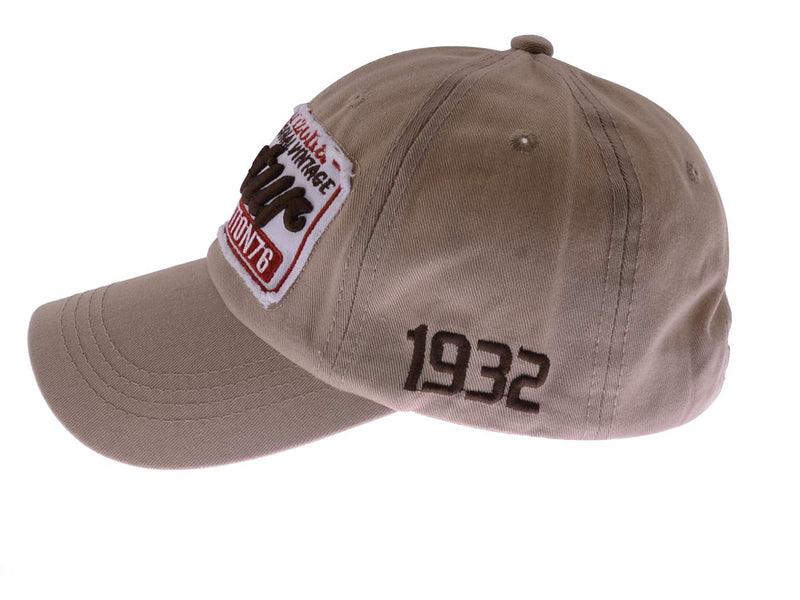 Anna-Kaci Unisex Vintage Paw Patch Embroidery Baseball Cap Distressed Summer Vented Sun Cap Hat One Size-XX-Large Beige - BeesActive Australia