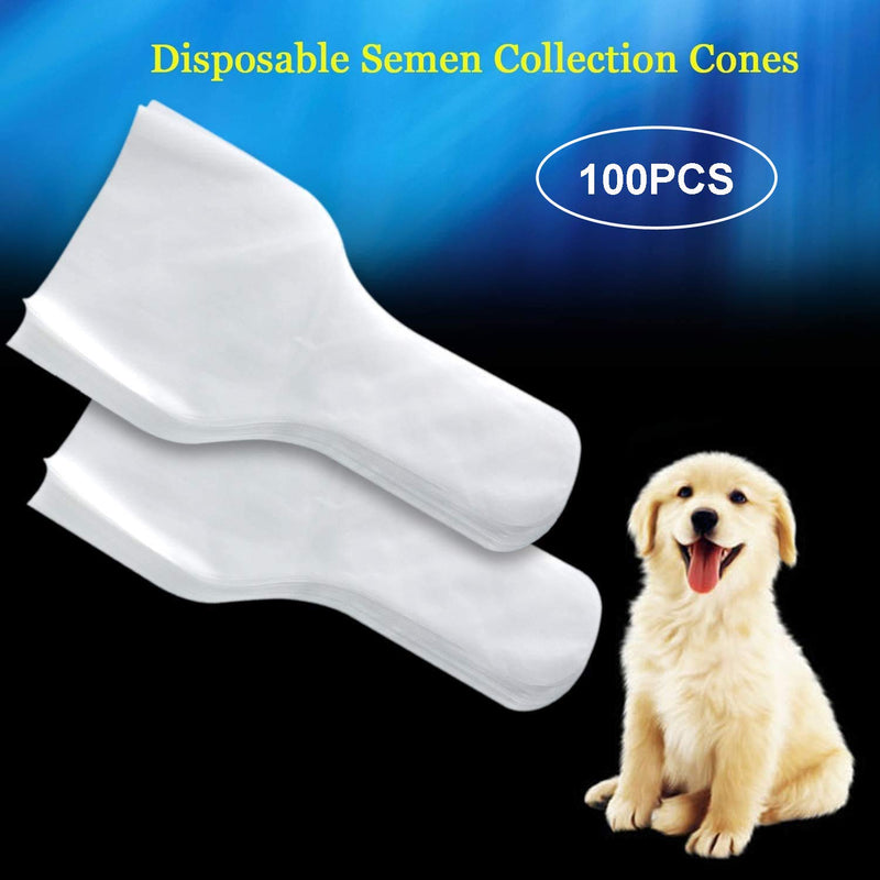 Together-life 100Pcs Canine Semen Collection Cones, Disposable Canine Artificial Insemination Cones Dog Semen Collection Bag - BeesActive Australia