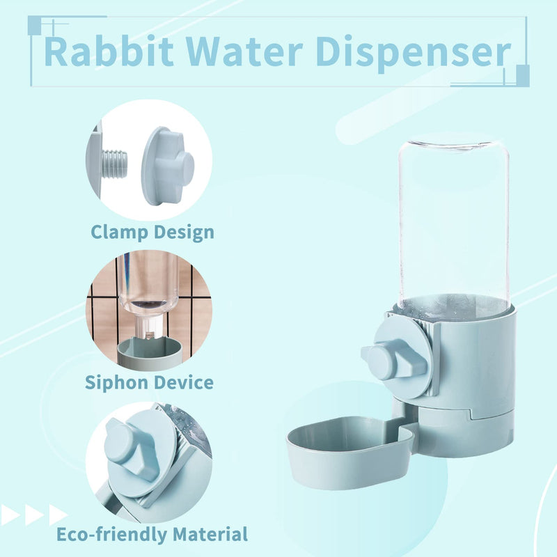BNOSDM Rabbit Automatic Food Feeder and Water Dispenser Bunny Gravity Feeding Station Waterer Set Hanging Self-Dispensing Feeder for Ferret Guinea Pig Chinchilla Kitten Grey - BeesActive Australia