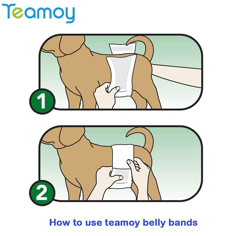 Teamoy 4 Pcs Reusable Wrap Diapers for Male Dogs, Washable Puppy Belly Band M(13"-16"Waist) Black+ Gray+ Green+ Purple - BeesActive Australia