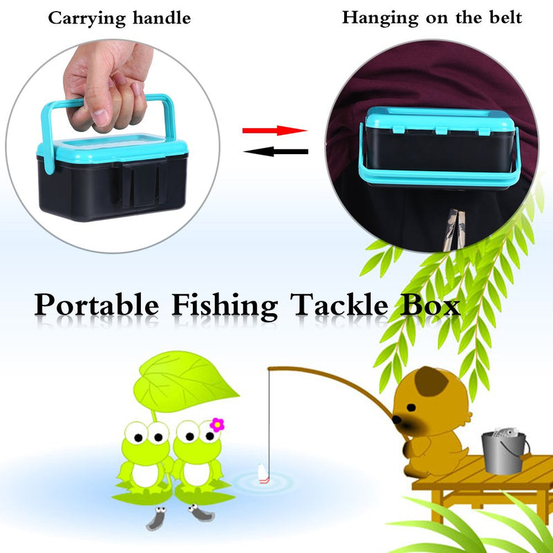 VGEBY1 Fishing Lure Box, Bright Blue Portable Plastic Fishing Bait Holder Box with Clip for Worm Earthworm Lure Storage - BeesActive Australia