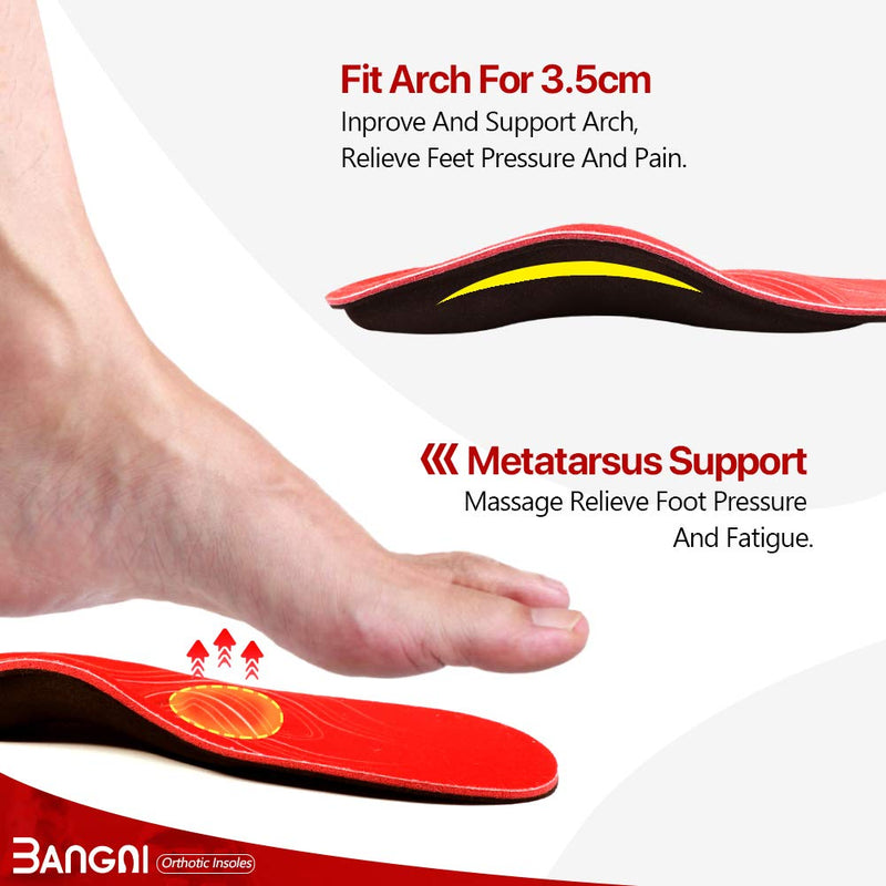 3ANGNI Arch Support Insoles for Plantar Fasciitis, Orthotic Insoles for Flat Feet, Orthopedic Insoles for Women Men, Metatarsalgia Insoles Shoe Inserts,Comfort Insoles Relieve Foot Pain Overpronation UK-9-280MM Orthotic With Metatarsal - BeesActive Australia
