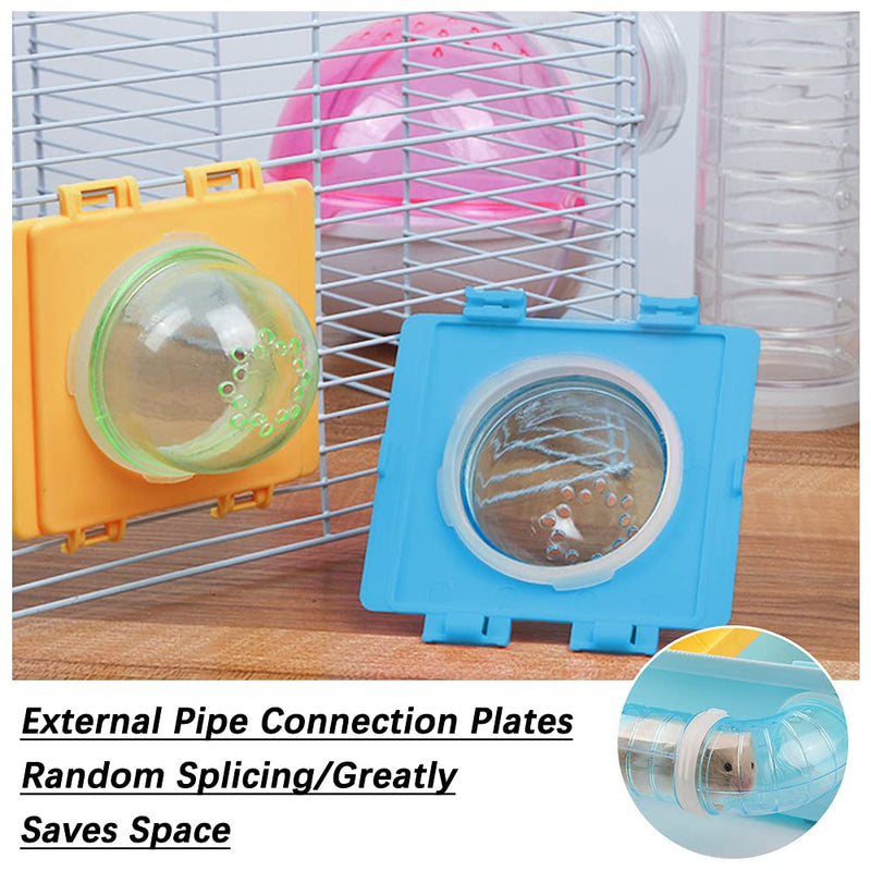 Hamster Tubes Set, FULANDL Transparent Hamster Cage Adventure External Pipe, Creative DIY Assorted Connection Tunnel Track Hamster Toys to Expand Space for Small Animals Like Hamster, Mouse-2.16In - BeesActive Australia