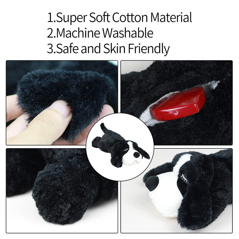 IFOYO Puppy Heartbeat Stuffed Toy,Puppy Calming Create Training Sleep Aid Behavioral Pet Anxiety Relief and Calming Aid Black - BeesActive Australia