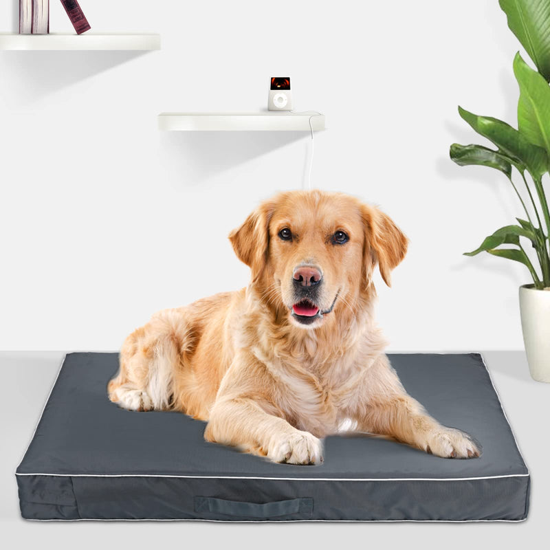 Waterproof Dog Bed Cover Heavy Removable Washable Dog Mattress Replacement Cover for 30 36 42 48 Inch Crate 35" L × 22" W × 4" H Grey - BeesActive Australia