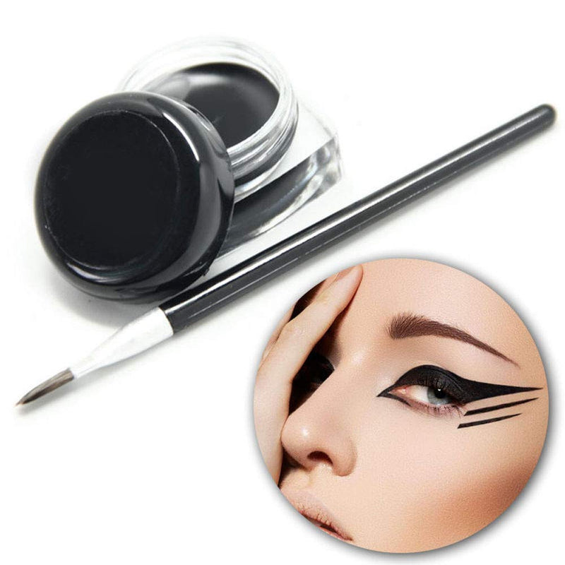 Eyeliner Shadow Gel Black,Long Lasting Eye Liner,Waterproof Makeup Cosmetic with Brush - BeesActive Australia