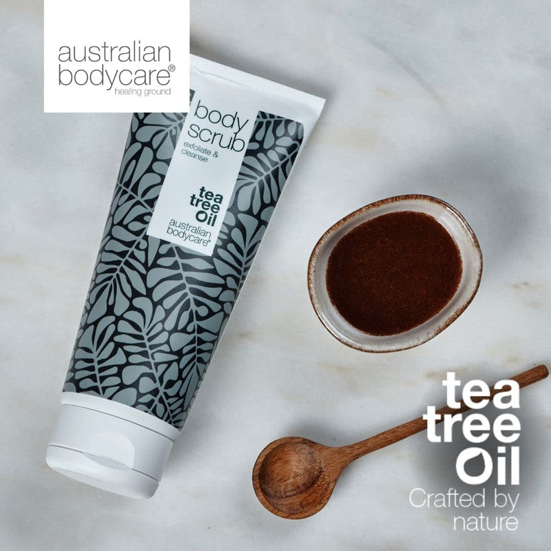 Australian Bodycare Body Scrub for Women & Men 200 ml | Tea Tree Oil Body Scrub Exfoliator | Foot Scrub for Hard Skin | for Pimples on The Back & Body | with Australian Tea Tree Oil 200 ml (Pack of 1) - BeesActive Australia