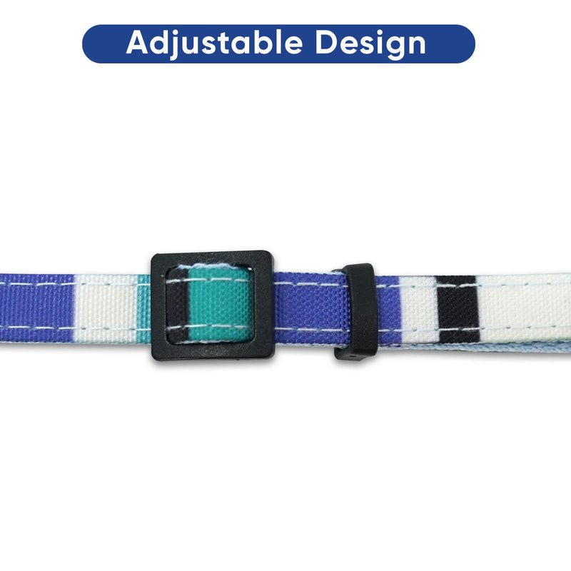Pawtitas Pet Multicolor Cat Collar Safety Buckle Removable Bell Cat Collar Kitten Collar Cat Collar Blue / White / Teal / Yellow - BeesActive Australia