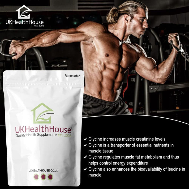 Glycine Powder 500g - Anti Inflammatory, Sleep Aid - Recovery, GH Release 100% Pure L-Glycine, Vegan Friendly, Boosts Protein Synthesis, White - BeesActive Australia