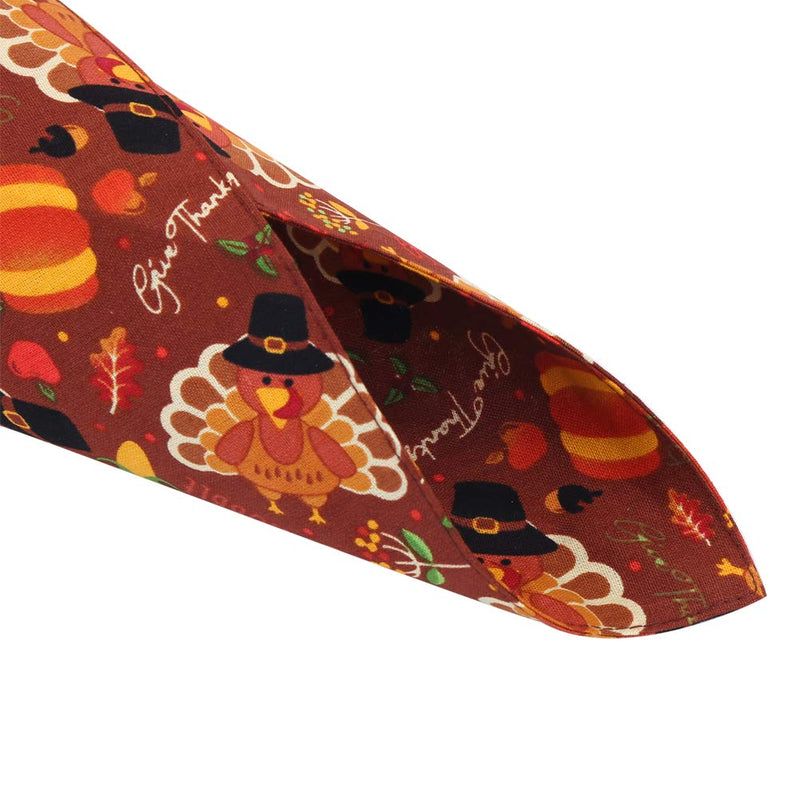 Thanksgiving Dog Bandana Fall Autumn Reversible Triangle Bibs Scarf Accessories for Dogs Cats Pets Large brown - BeesActive Australia