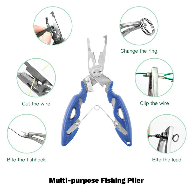 Keadic 200Pcs [5 - Sizes] Heavy Duty Stainless Steel Split Fishing Rings - Double Snap Loop Lure Connectors with Fishing Pliers Accessory 30lb to 120lb Test - BeesActive Australia