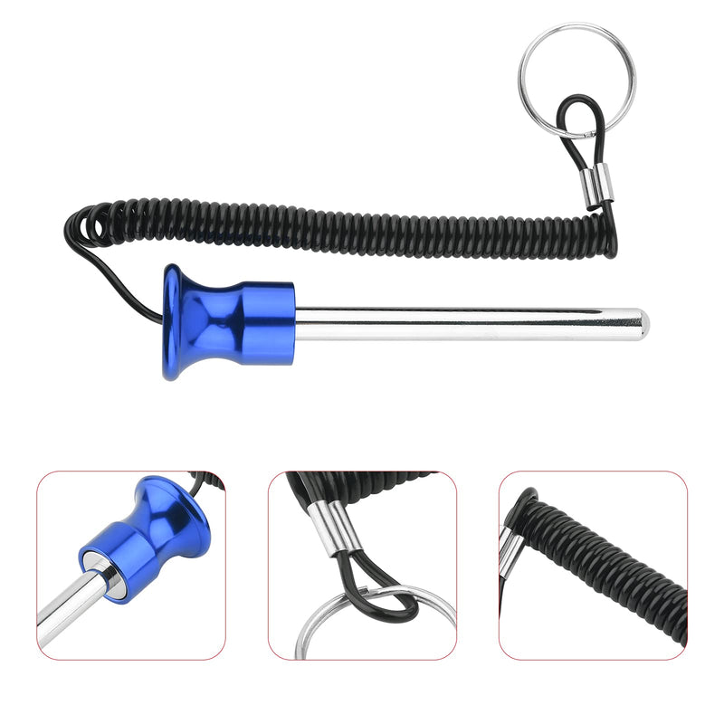 Cosmos Gym Weight Stack Pin Universal Magnetic Replacement Selector Lock Pin Detent Hitch Pin, Tensile 3/8" Dia & 4" Locking Space, for Gym Equipment Machine Weight Plate, Blue Knob with Laynard - BeesActive Australia