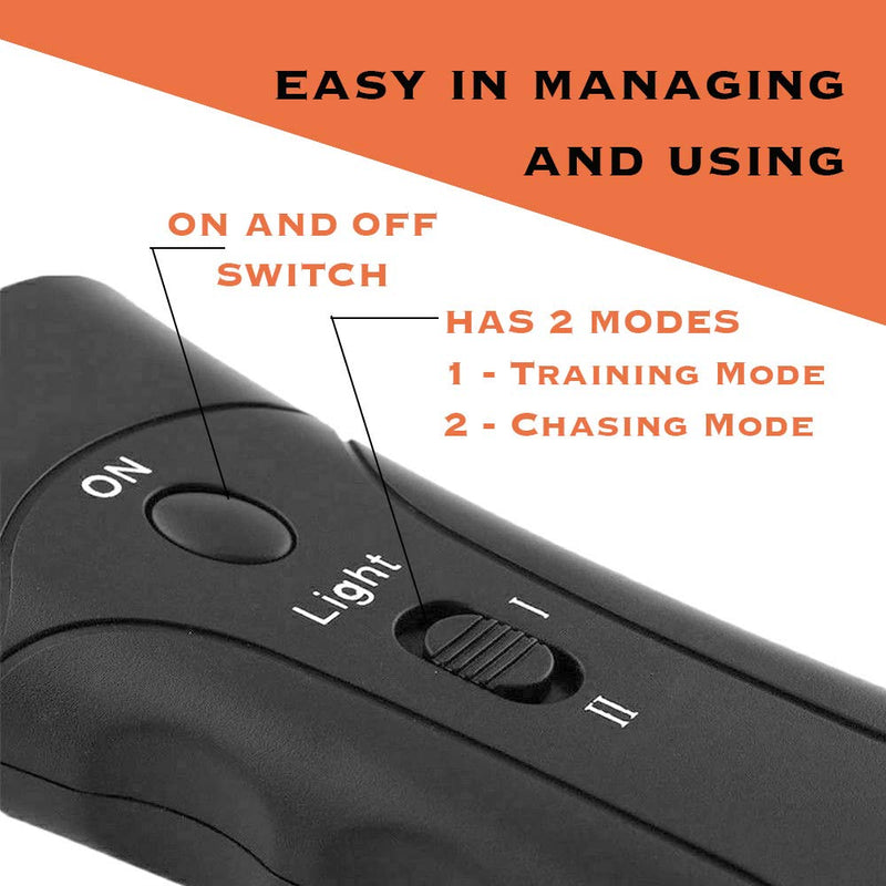 BELMAKS Ultrasonic Anti Barking Control Device Pet Trainer Handheld Dog Bark Control Training Multi-Functions Silent Commands with LED Flashlight and Strap for Pet Indoors and Outdoors - BeesActive Australia
