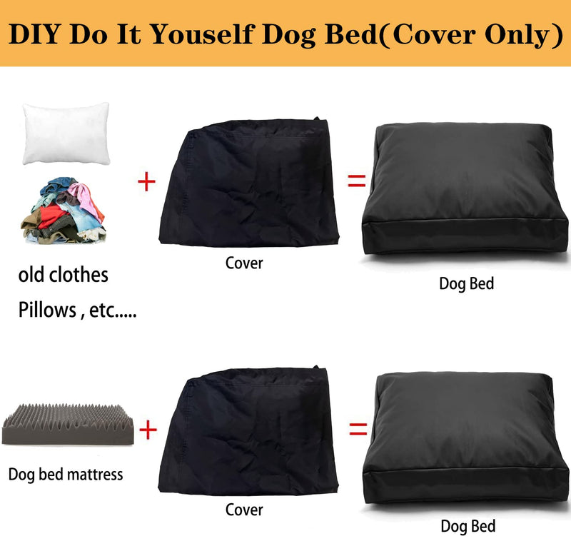 Aacabo Replacement Dog Bed Cover,Heavy Duty Tear Resistant Waterproof Removable Reusable Dog Bed Covers with Zipper-Cover Only Large - BeesActive Australia