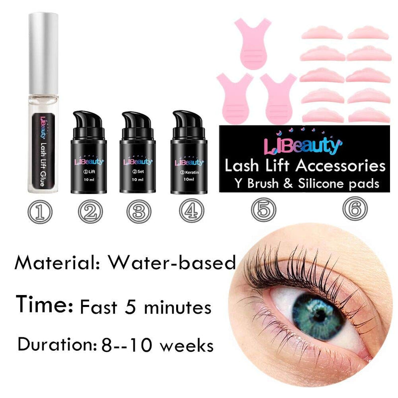 Libeauty Lash Lift Kit, Eyebrow Lamination Eyelash Perming Kit Professional 3 Minutes Lash Lifting with Big 10 ml Airless Pump Won't Break and Whole Lash Lift Tools DIY at Home White - BeesActive Australia