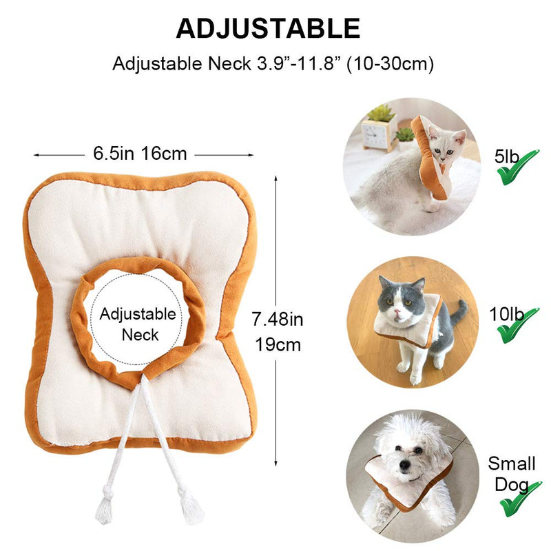 Amakunft Adjustable Cat Cone Collar Soft, Cat Recovery Collar, Cute E Collar for Cats After Surgery, Cat Neck Cones to Stop Licking for Cat/ Kitten/ Small Dog Toast - BeesActive Australia
