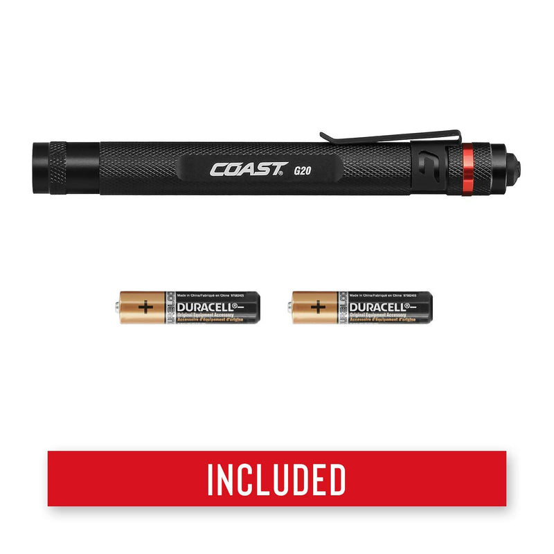 COAST G20 Inspection Beam LED Penlight with Adjustable Pocket Clip and Consistent Edge-To-Edge Brightness, 1 Pack - BeesActive Australia