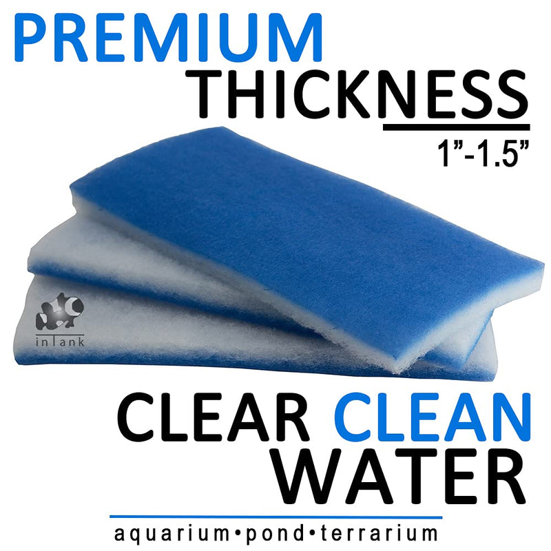 inTank Worlds Best Premium 2 Inch Thick Aquarium Pond Filter Floss | Value Pack (3 Large Pads) 600 sqin | Double Bonded Poly Filter Pads | Easy Cut to fit | Clean Clear Water - BeesActive Australia