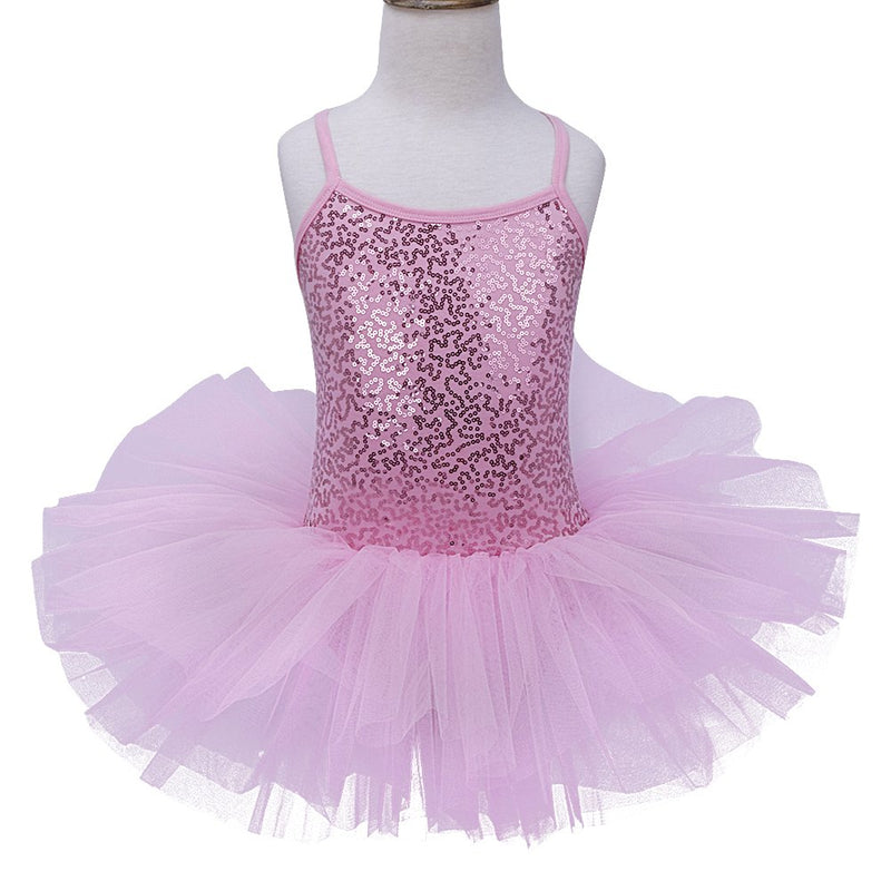 [AUSTRALIA] - YiZYiF Kids Girl's Camisole Sequined Tutu Ballet Dance Party Leotard Dress Pink 7-8 